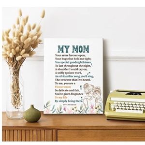 Canvas Wall Art Inspirational Quote Gifts for My Mom, Rustic Decor Canvas